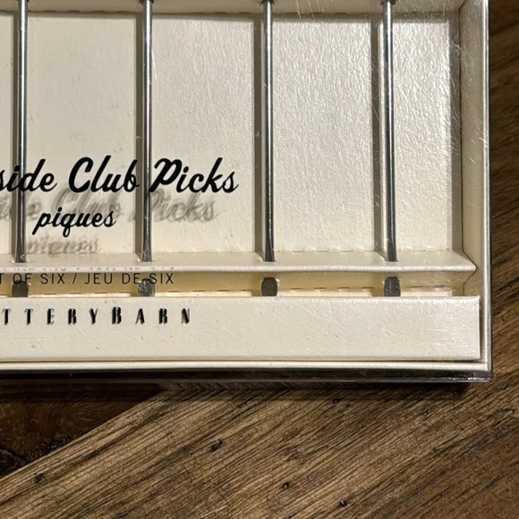 💥NWT Pottery Barn PB VTG 2002 Fireside Club Picks Set of 6 in Box Cocktail Party - Picture 6 of 8